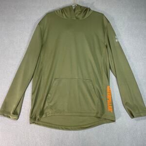 Caterpillar CAT Hoodie Mens Large Green Solar Plus UV Lightweight Workwear